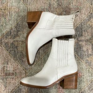 White Leather Ankle Boots